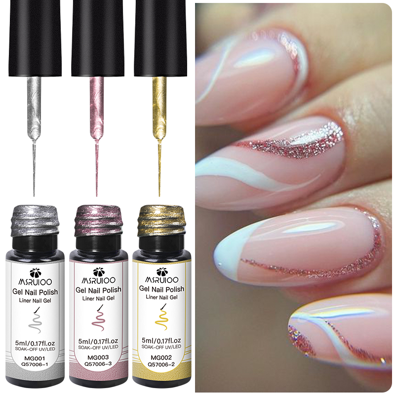 Nail Art Chrome - 3 szt./zestaw 5ml Metaliczny Żelowy Liner