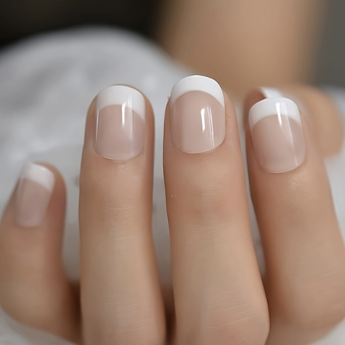 Nail Art French - 24 SZT. Francuskie Białe Paznokcie Kwadratowe