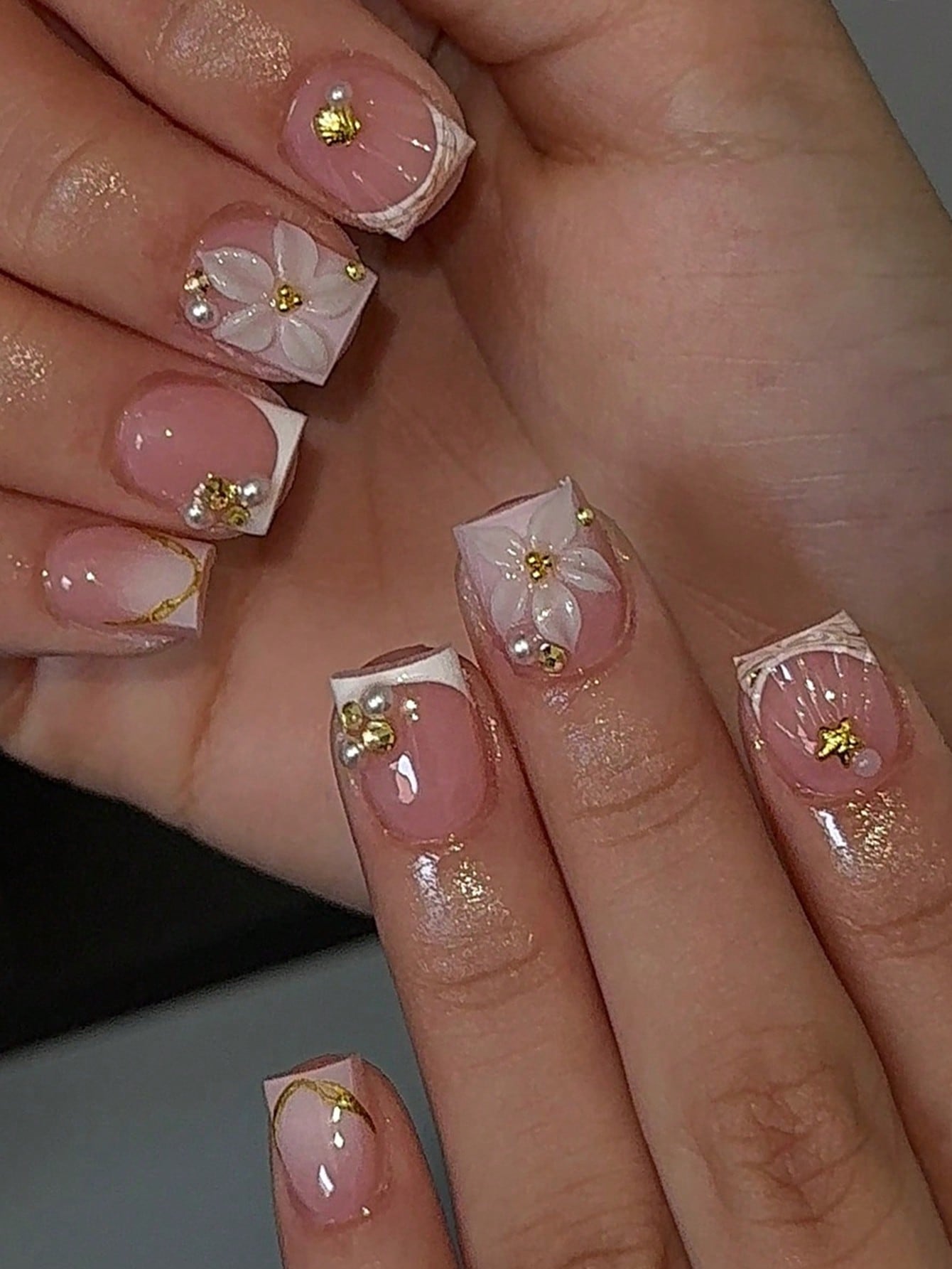 Nail Art Halal - 24 szt. Krótkie Kwadratowe Białe Francuskie