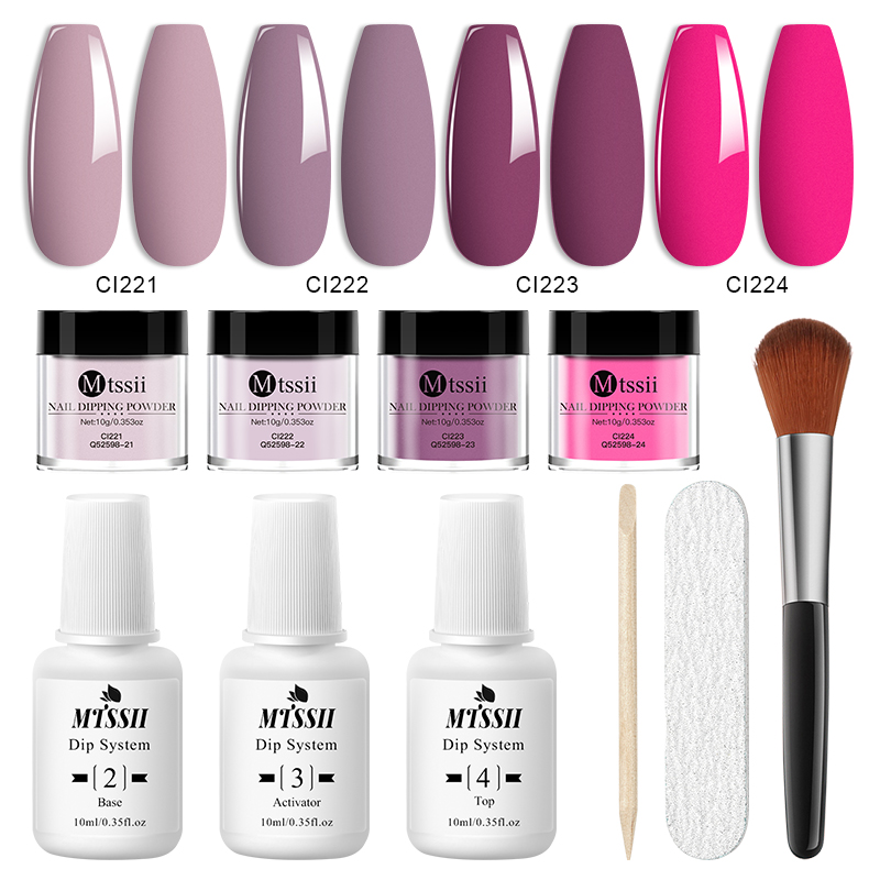 Nail Art Chrome - Zestaw do paznokci z pudrem do