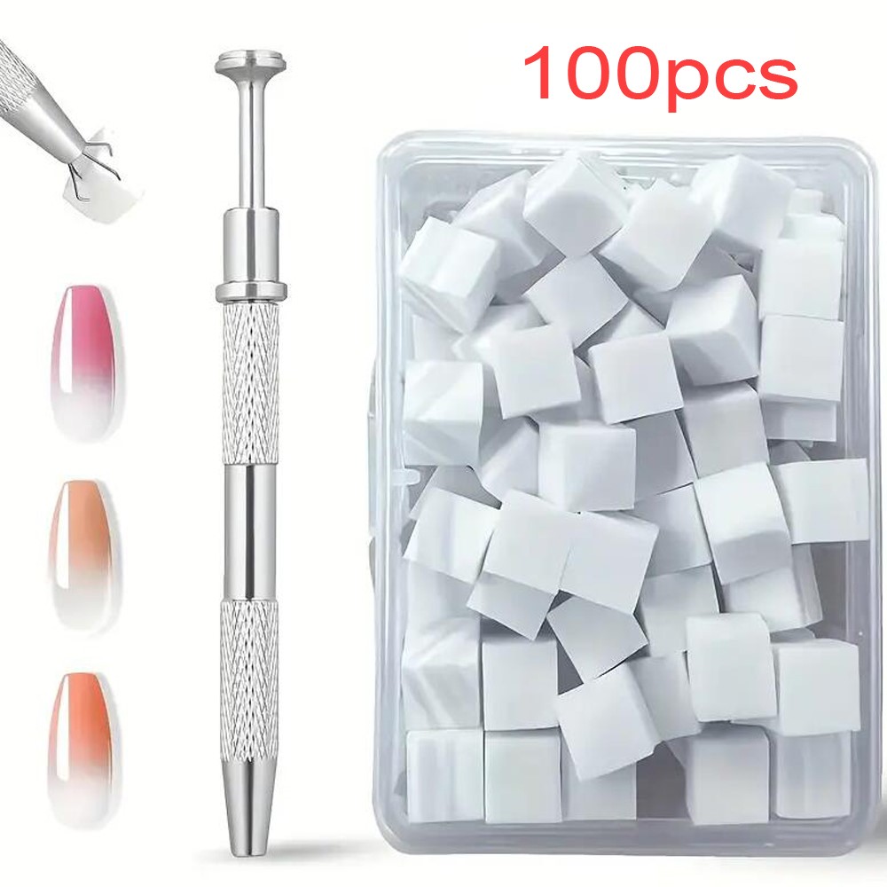 Nail Art Chrome - 50/100 szt. Białe Mini Gąbki do