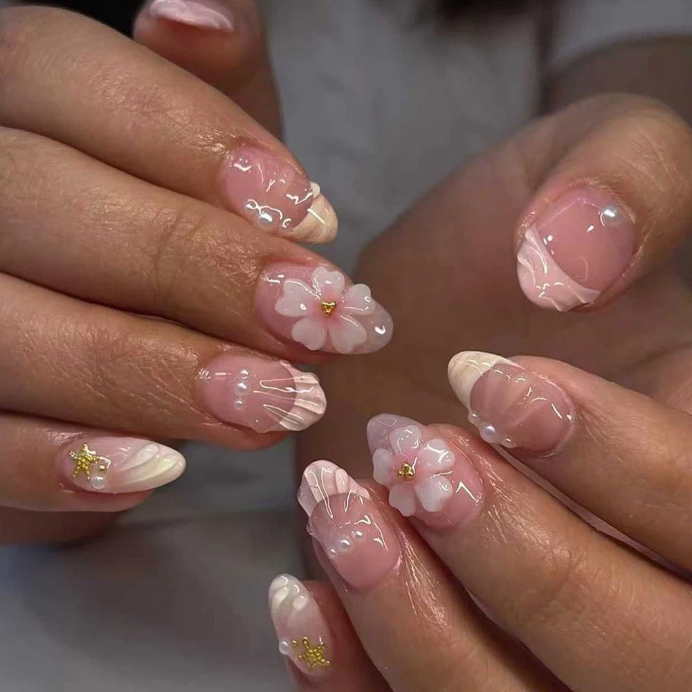 Nail Art Halal - 24 szt. Krótkie owalne naklejki na