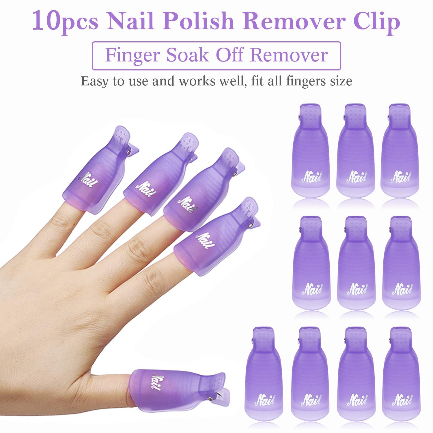 Nail Art Halal - 10 szt. Plastikowe klipsy do usuwania