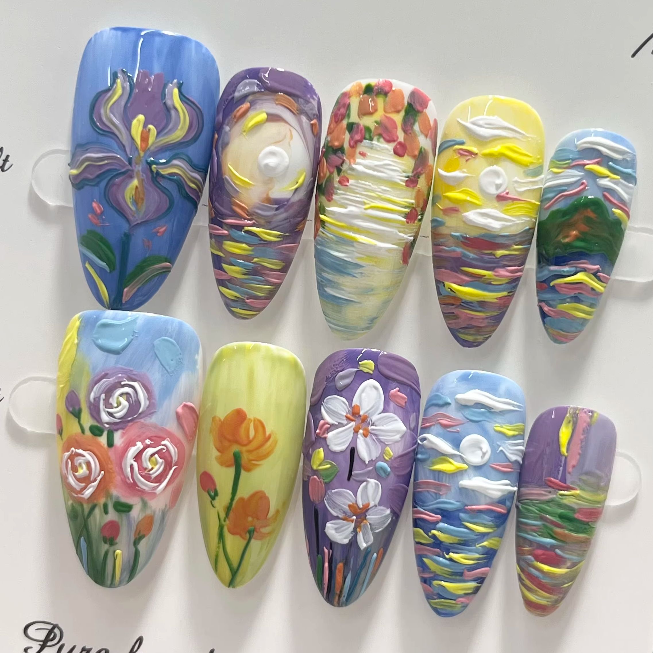 Nail Art Van Gogh - Sztuczne paznokcie wielokrotnego użytku w kształcie