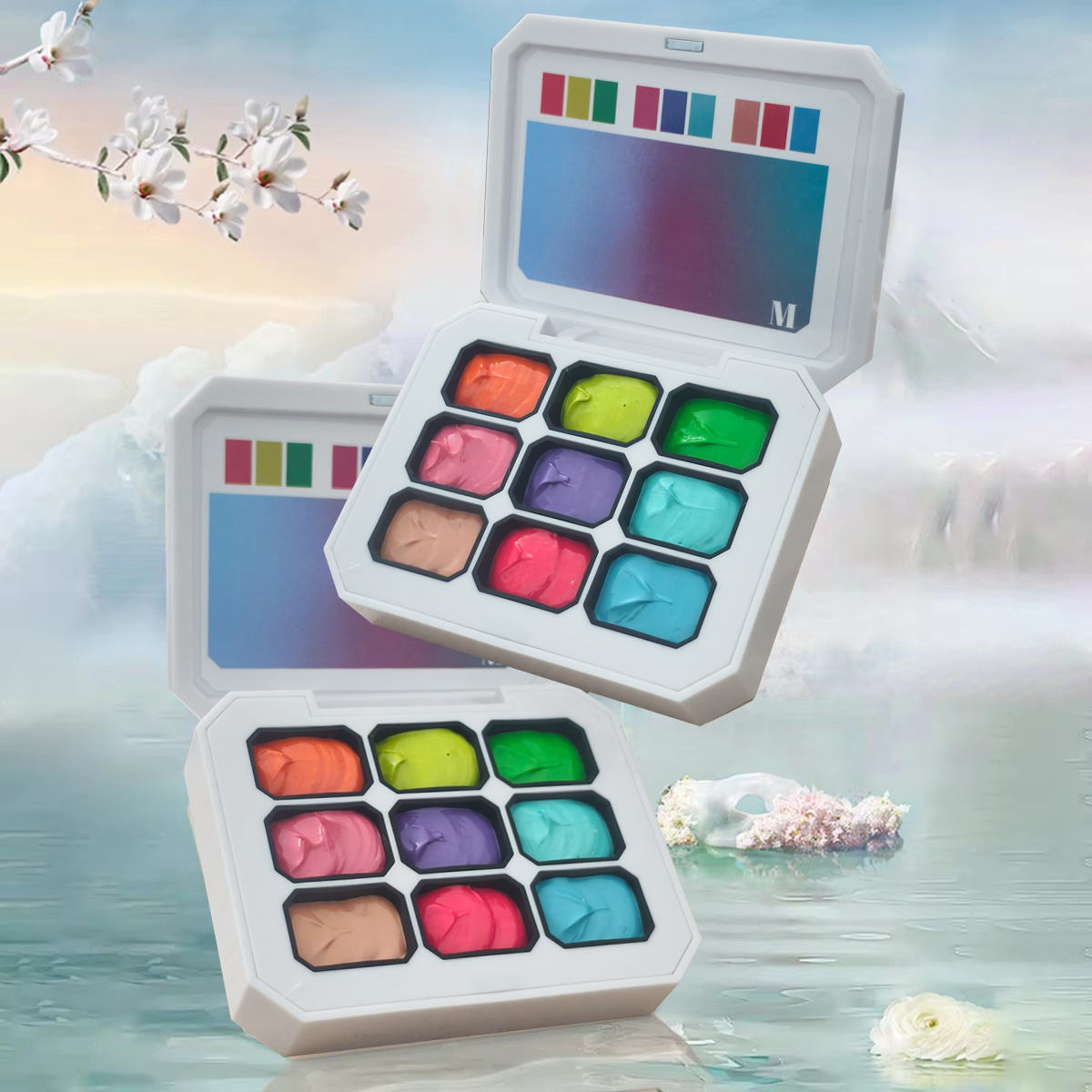 Nail Art Halal - 1 szt. 9-kolorowy, jednolity lakier do