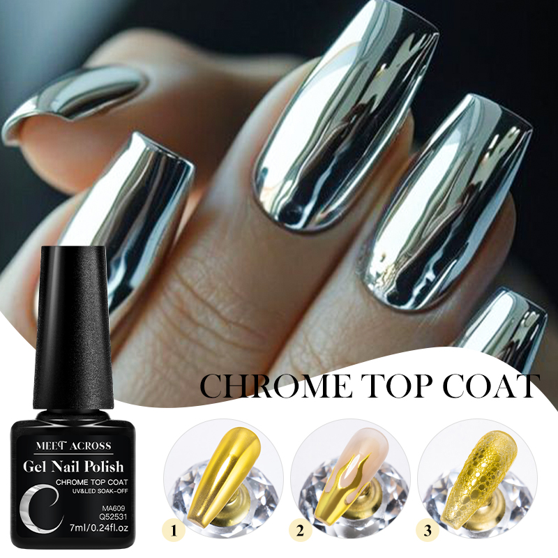Nail Art Chrome - 7ML Chromowany Top Coat do Efektu