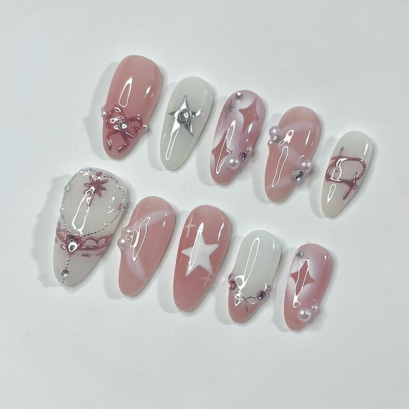 Zestaw 24 szt. krótkich, migda – Nail Art French recenzja i cena