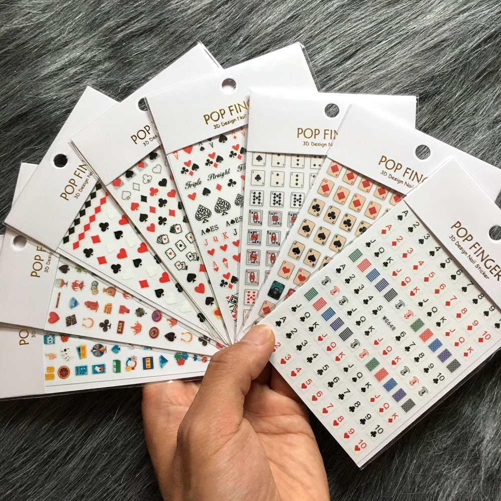3D Poker naklejka artystyczna  – Nail Art Queen Of Hearts recenzja i cena