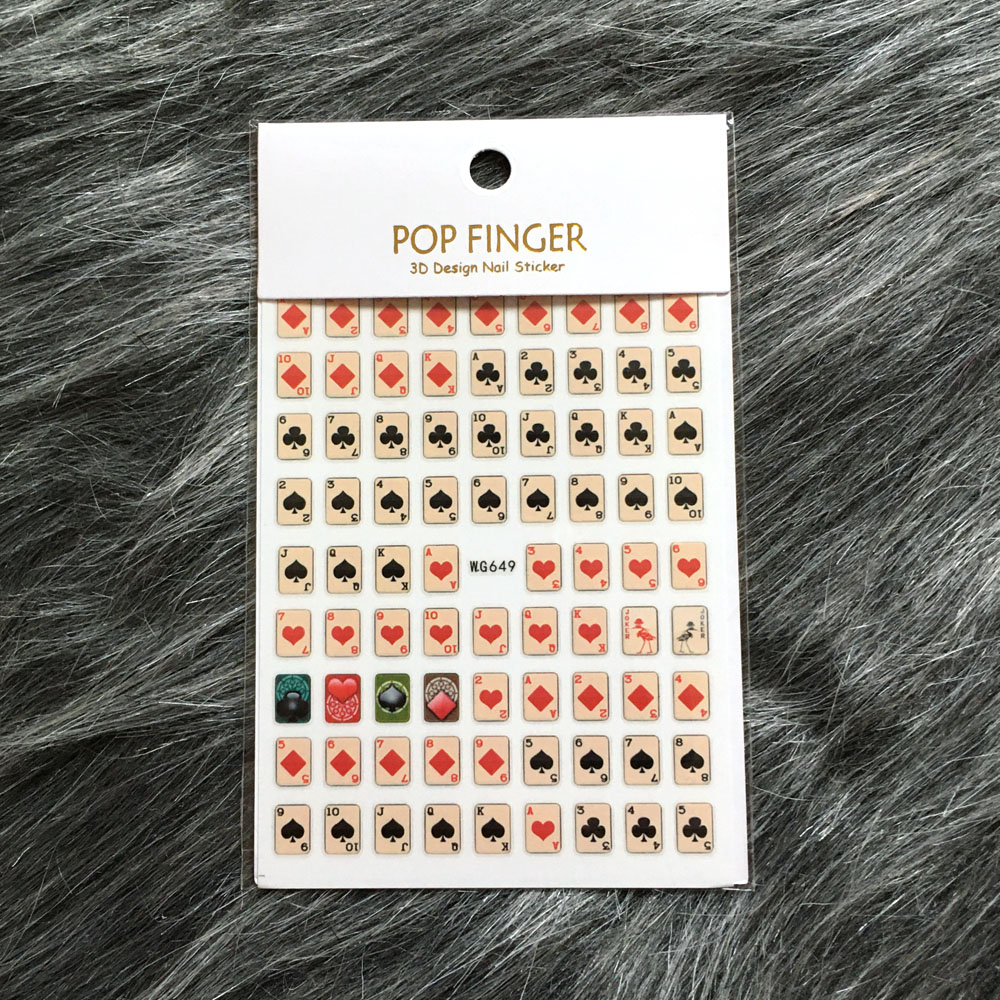 3D Poker naklejka artystyczna  – Nail Art Queen Of Hearts recenzja i cena