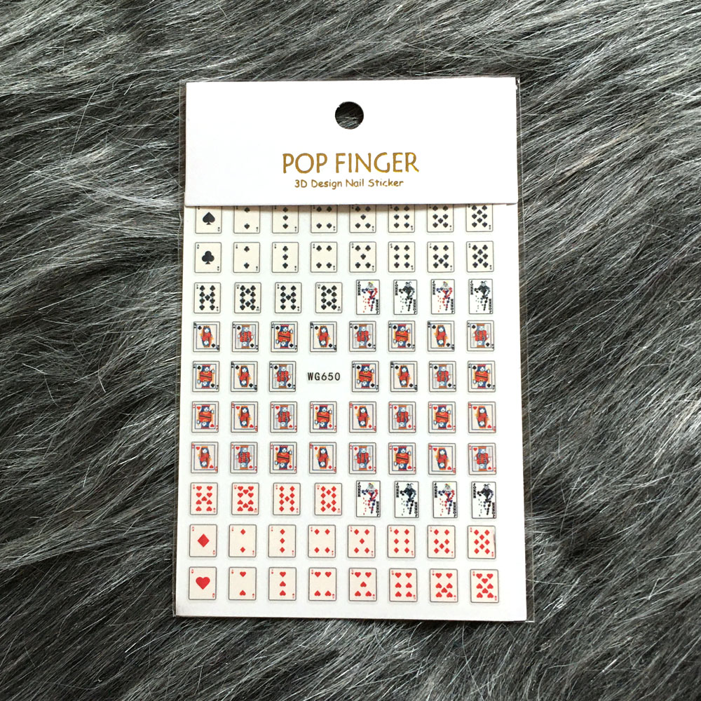 3D Poker naklejka artystyczna  – Nail Art Queen Of Hearts recenzja i cena