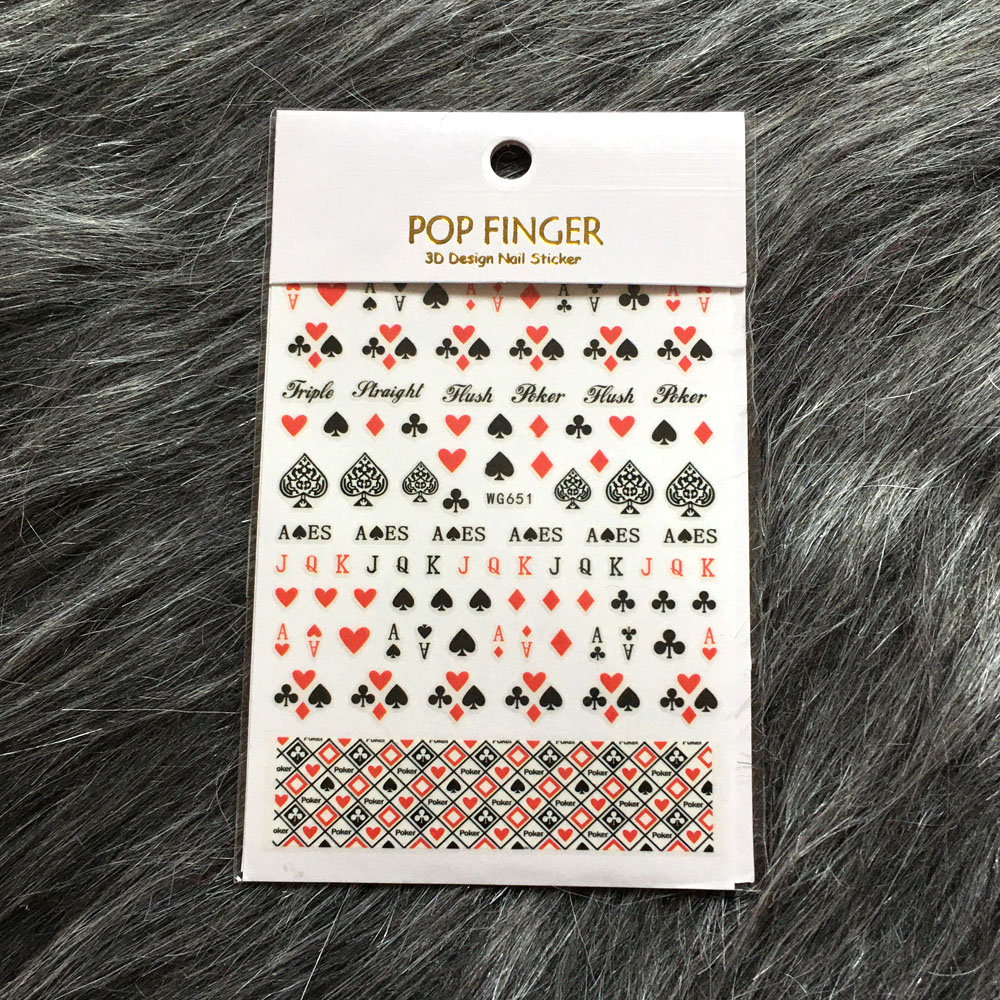 3D Poker naklejka artystyczna  – Nail Art Queen Of Hearts recenzja i cena