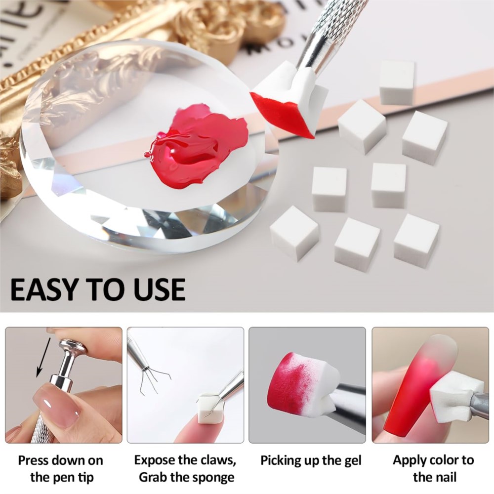 50/100 szt. Białe Mini Gąbki d – Nail Art Chrome recenzja i cena