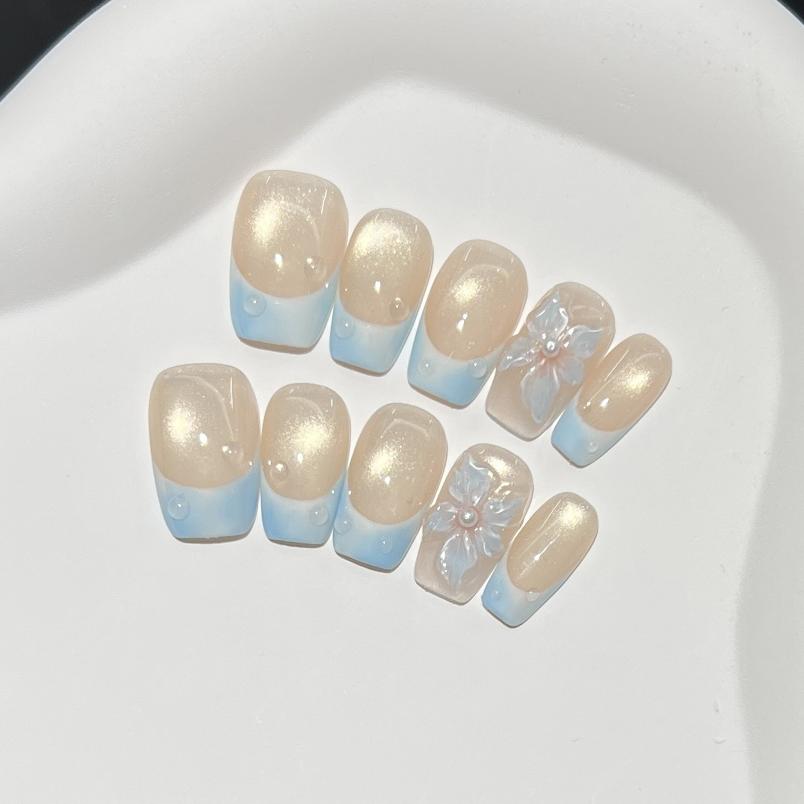 10 szt. Francuskie Niebieskie  – Nail Art French recenzja i cena