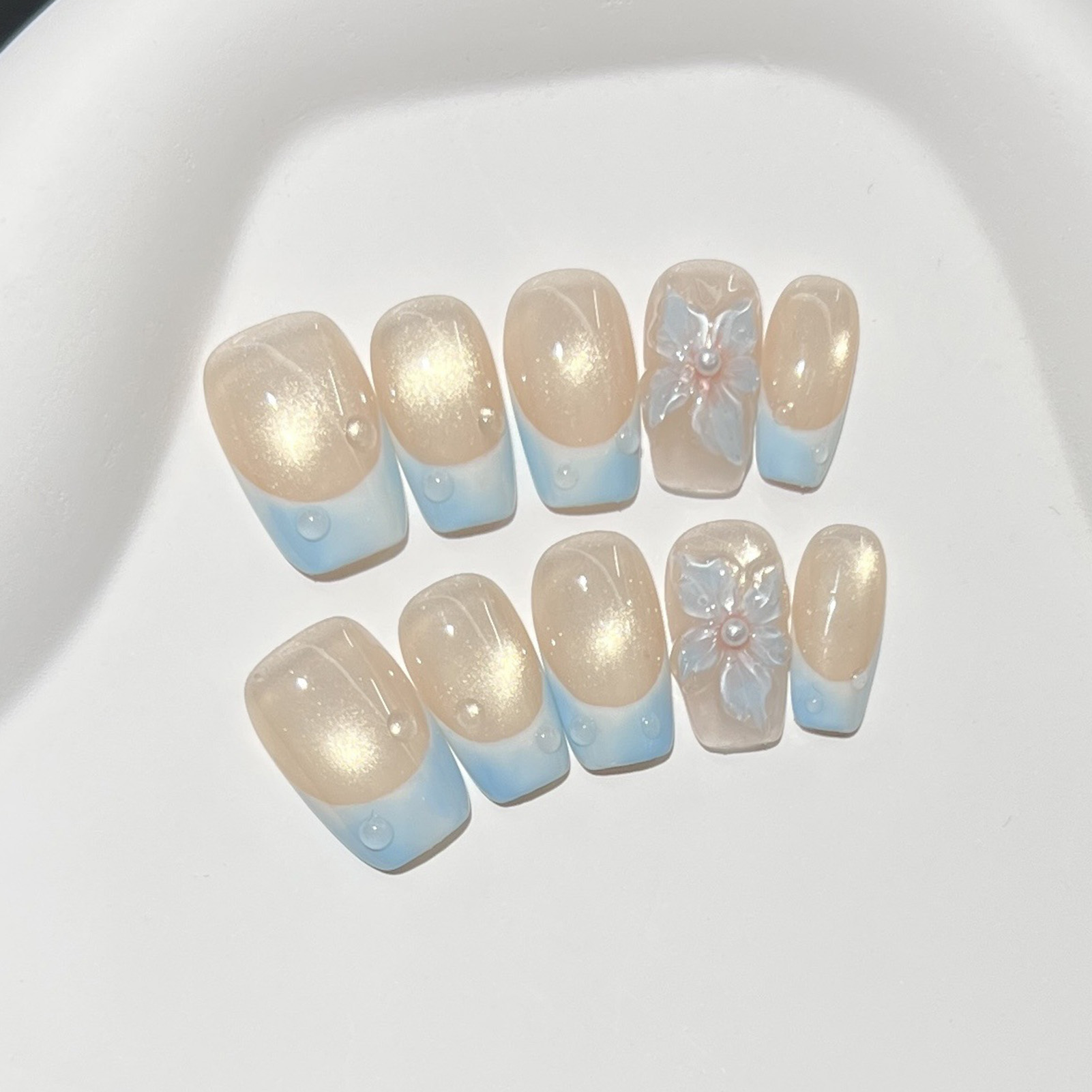 10 szt. Francuskie Niebieskie  – Nail Art French recenzja i cena