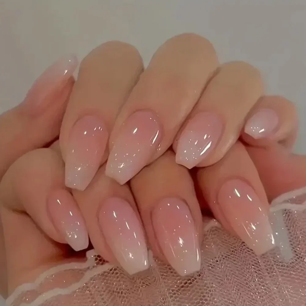 24szt Press on Nails Black Gra – Nail Art French recenzja i cena