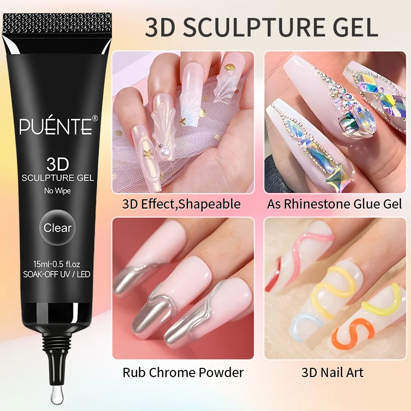 15ML Clear 3D No Wipe Sculptur – Nail Art Chrome recenzja i cena