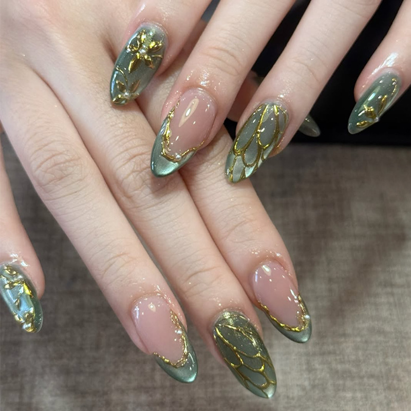 24 szt. Zielone sztuczne pazno – Nail Art French recenzja i cena