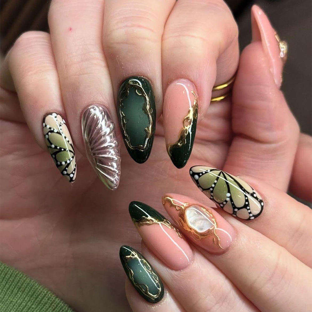 24 szt. Zielone sztuczne pazno – Nail Art French recenzja i cena