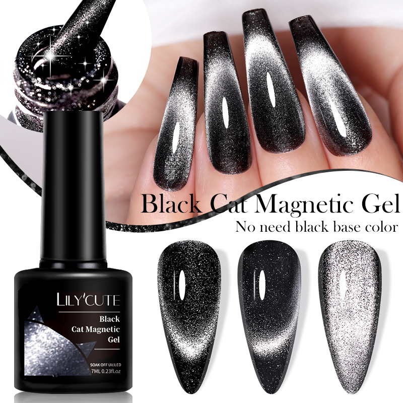 LILYCUTE 7ML Black Crystal Cat – Nail Art Chrome recenzja i cena